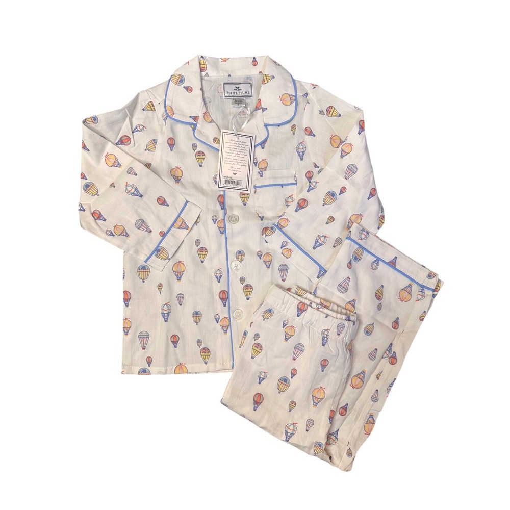 New Petite Plume Bonne Voyage 3T Pajama Set Hot Air Balloon